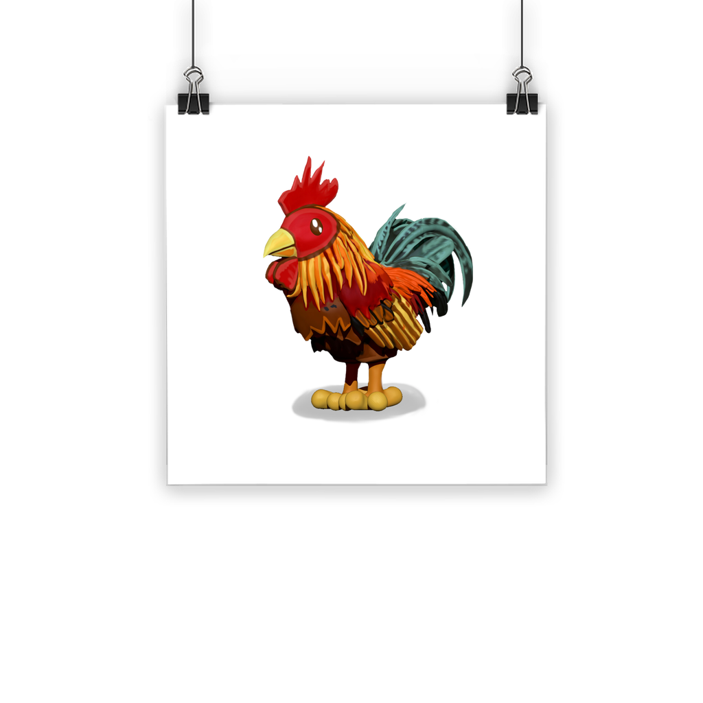 Rooster Classic Poster featuring vibrant colors on semi-gloss paper, ideal for indoor and outdoor display.