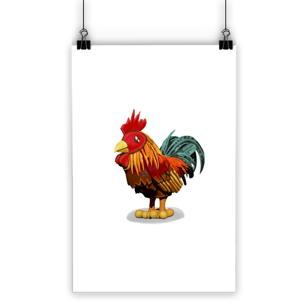 Rooster Classic Poster featuring vibrant colors on semi-gloss paper, ideal for indoor and outdoor display.