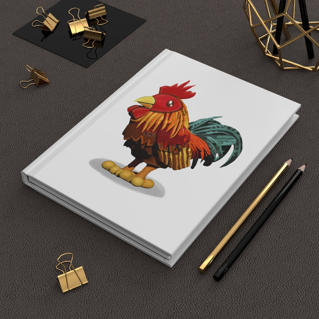 Rooster Hardcover Journal Matte with customizable covers and lined pages, showcasing a stylish matte finish.