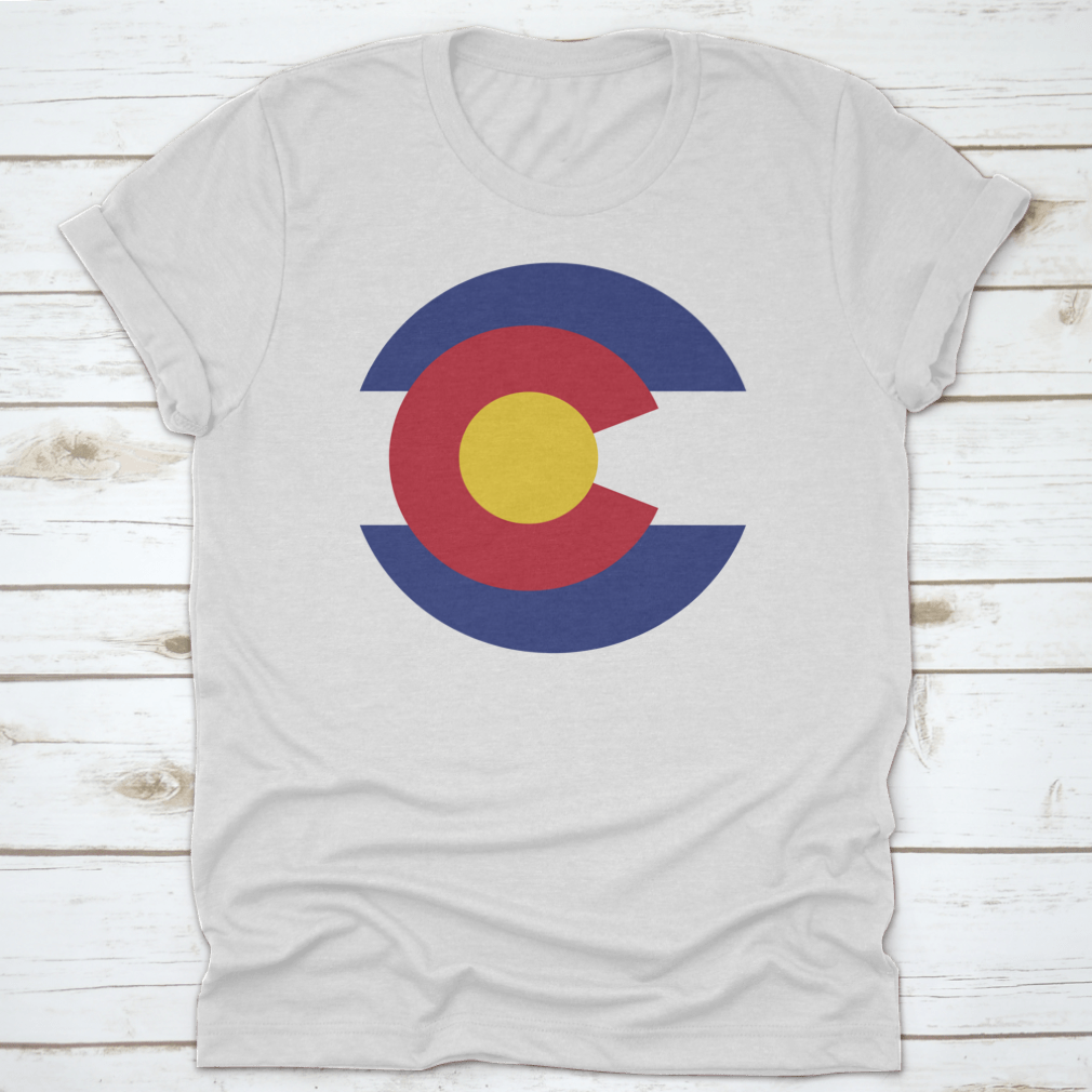 Round Colorado State Flag displayed on a white background, showcasing vibrant colors and design.