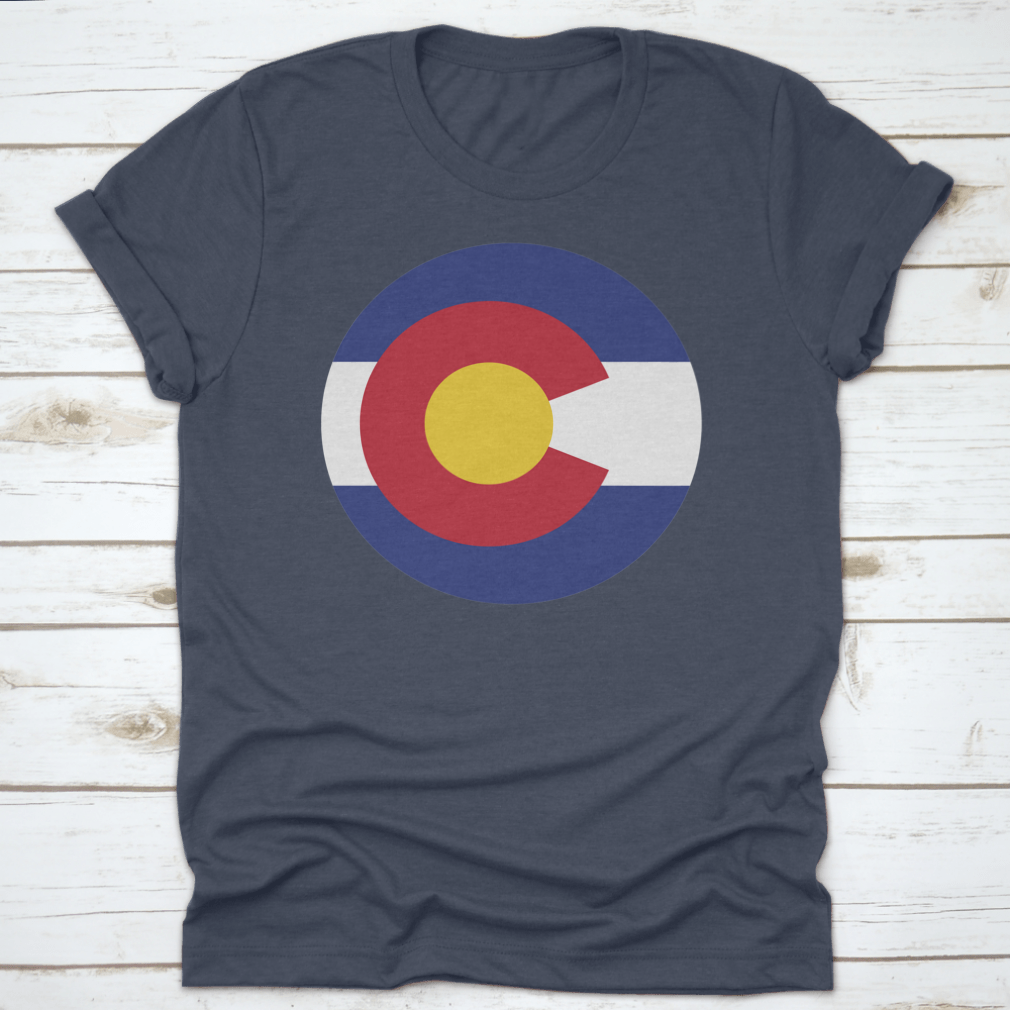 Round Colorado State Flag displayed on a white background, showcasing vibrant colors and design.