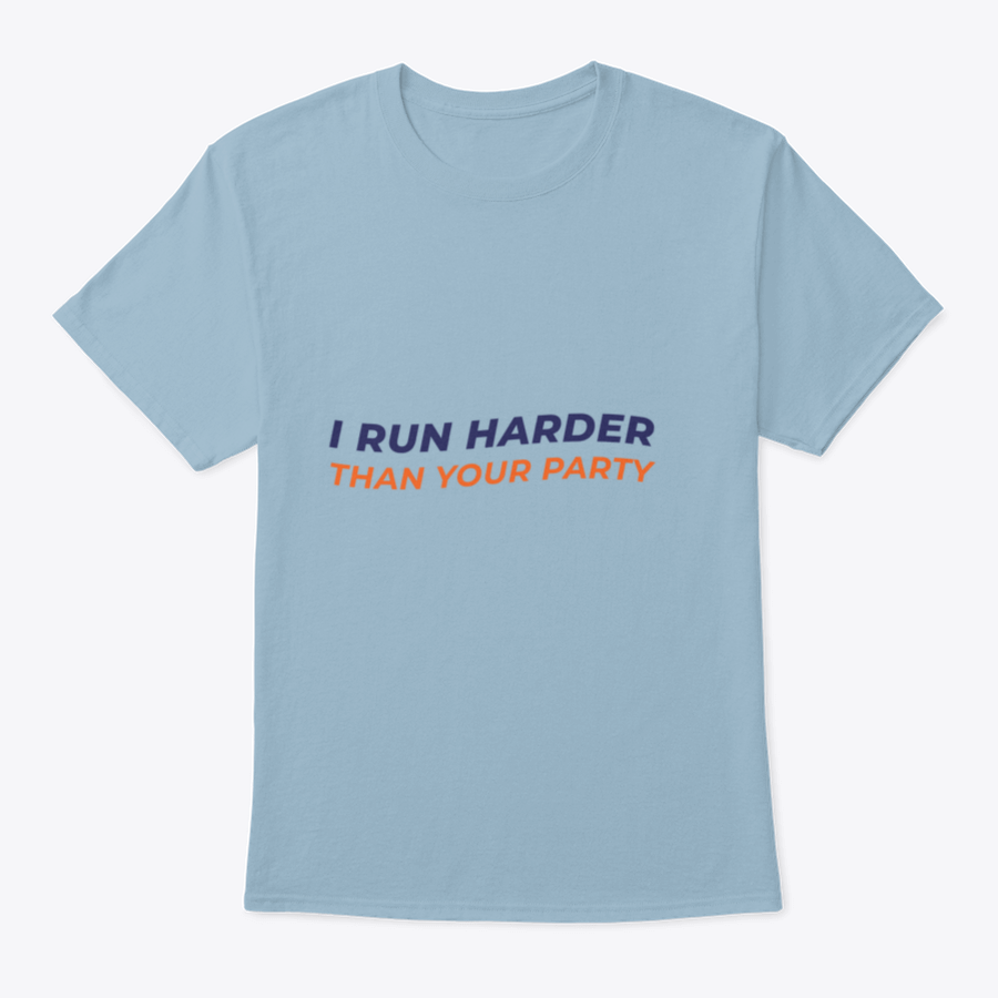 Run Harder Motivational Quote T-shirt in grey, showcasing inspirational text and comfortable fit.