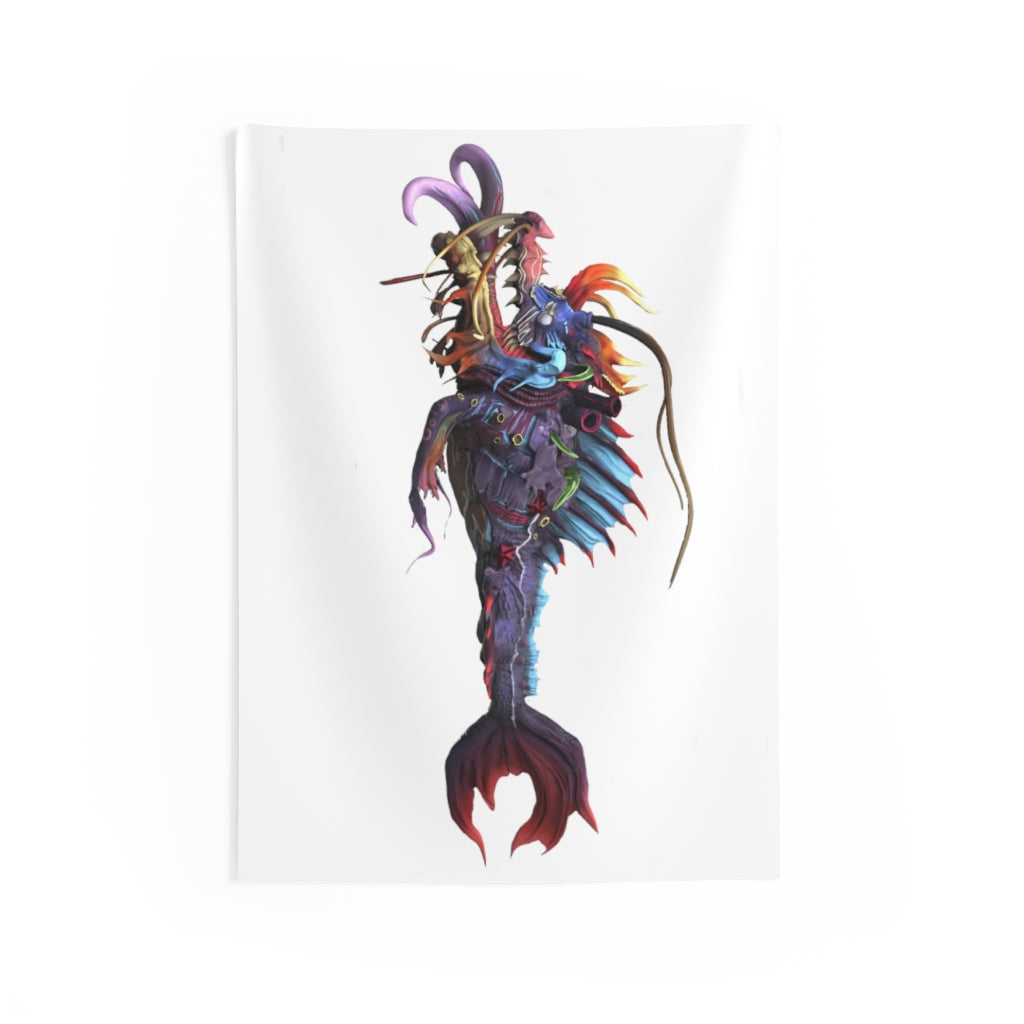 Ryuuk the Fish Dragon God wall tapestry featuring vibrant colors and intricate details, perfect for indoor decoration.