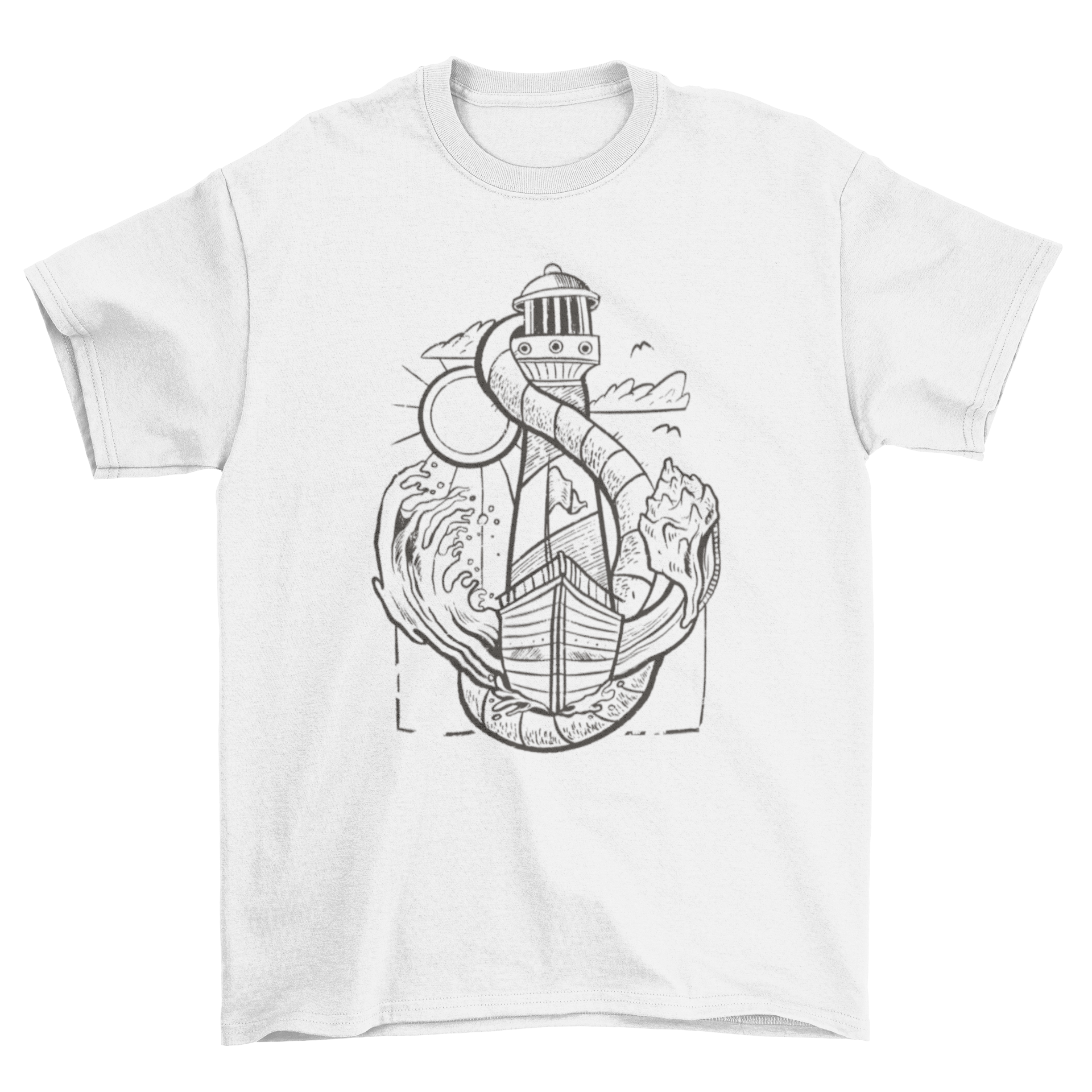 A stylish t-shirt featuring unique sailing motifs, perfect for sailing enthusiasts.