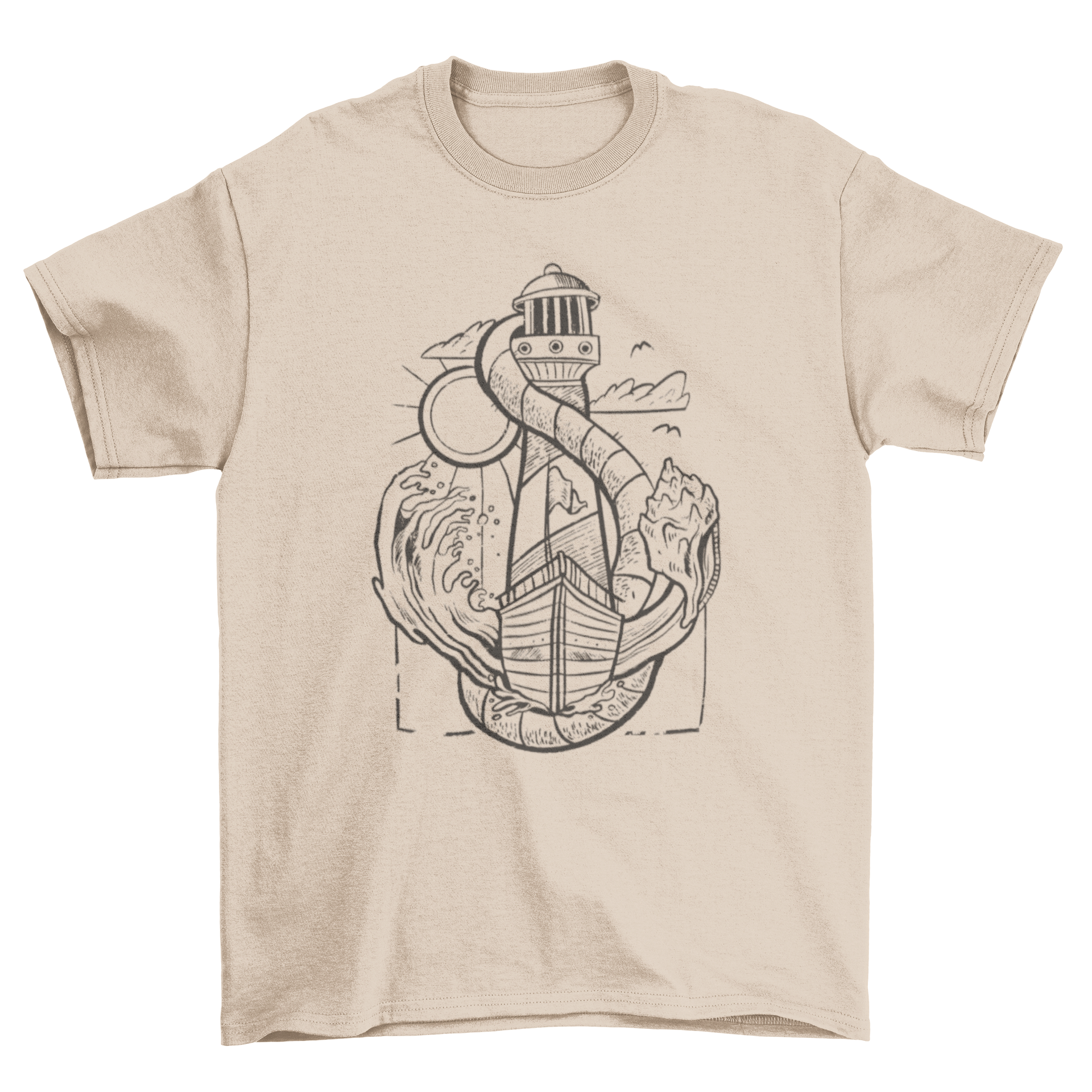 A stylish t-shirt featuring unique sailing motifs, perfect for sailing enthusiasts.