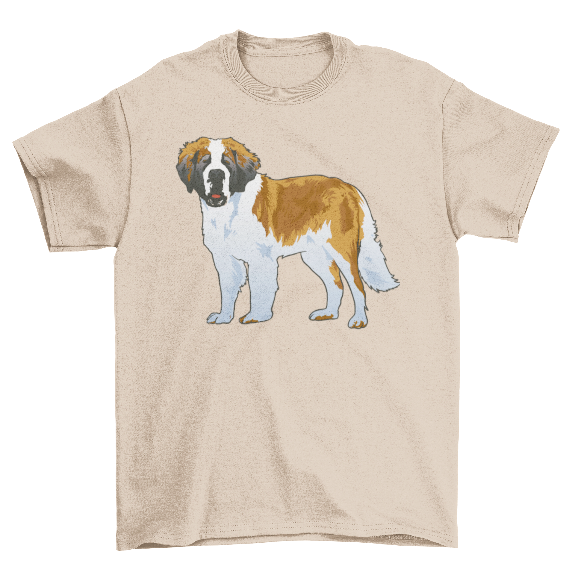 A cute Saint Bernard dog t-shirt featuring a charming graphic of the breed.