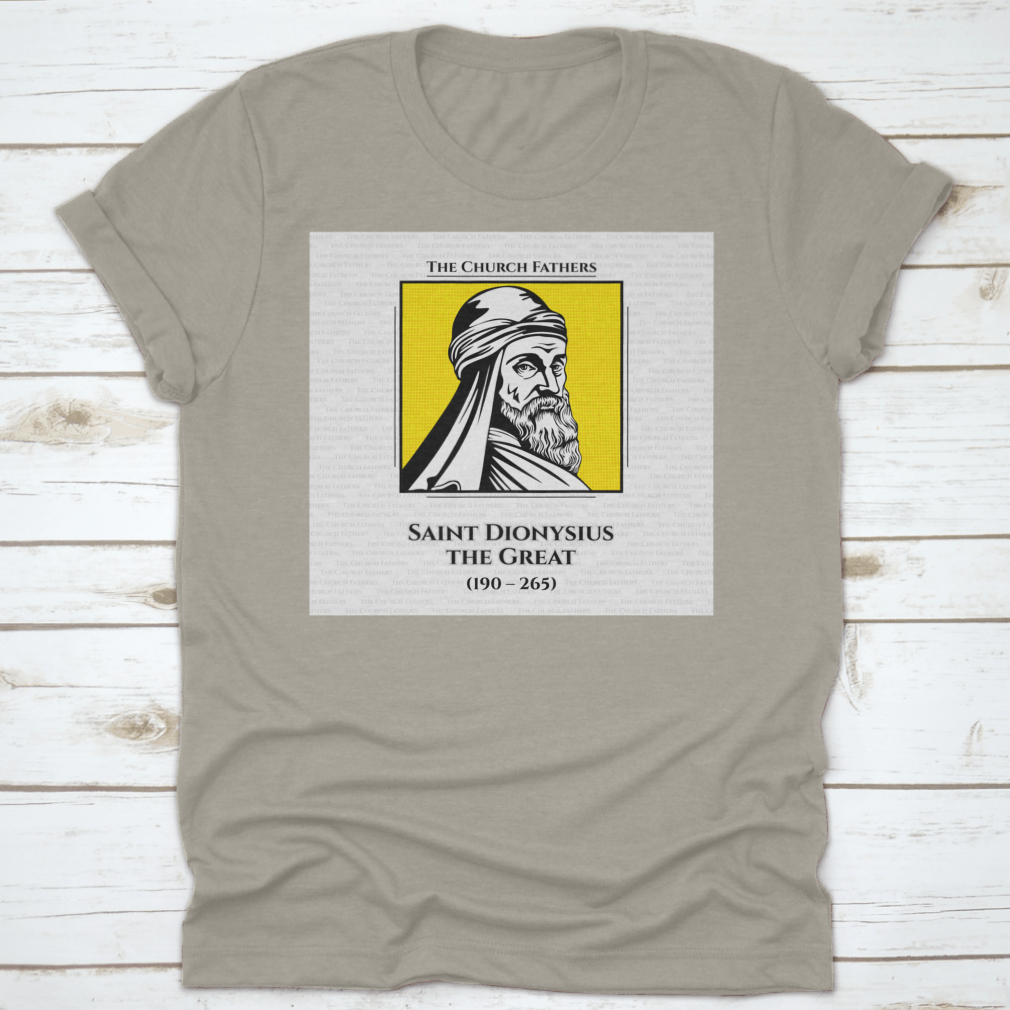 Saint Dionysius The Great T-shirt made from 100% cotton, featuring a classic fit and midweight fabric, ideal for comfort and style.