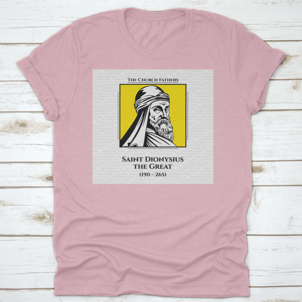 Saint Dionysius The Great T-shirt made from 100% cotton, featuring a classic fit and midweight fabric, ideal for comfort and style.