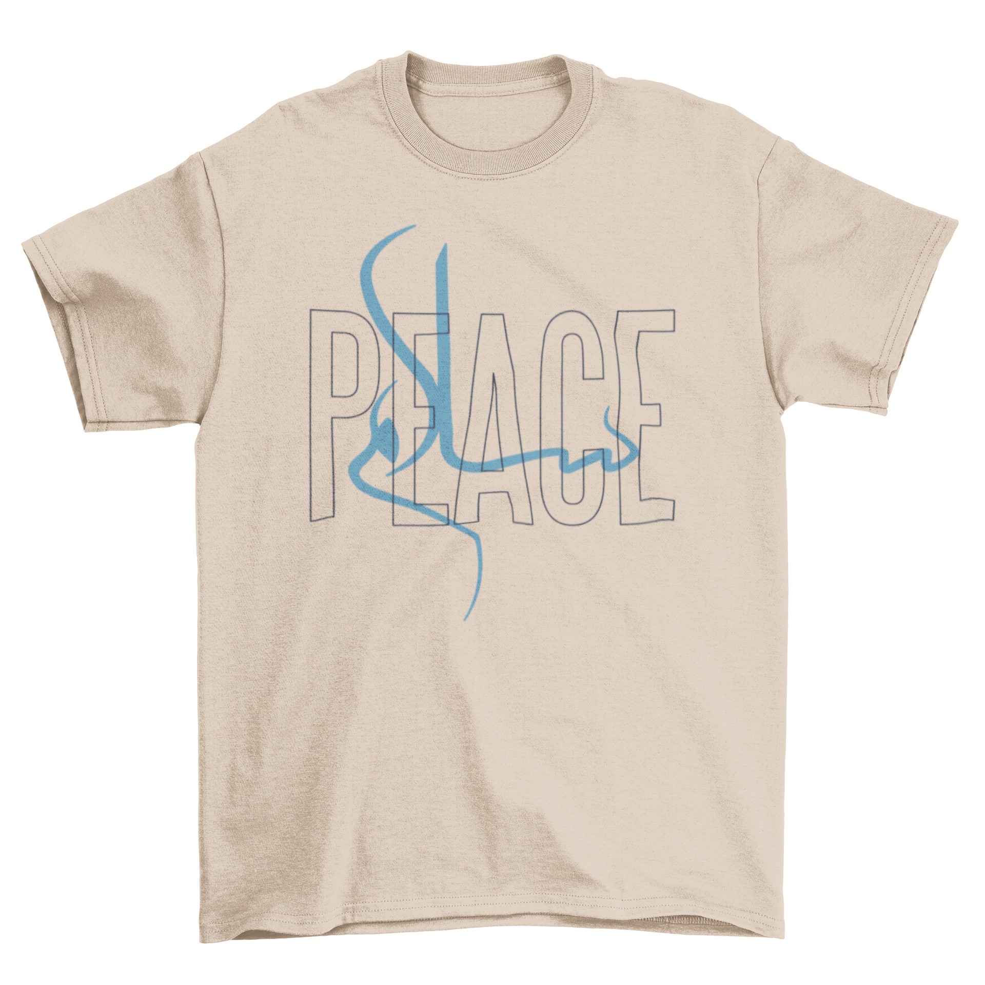 Salam Peace T-shirt featuring the word PEACE and Arabic SALAM in a stylish design.