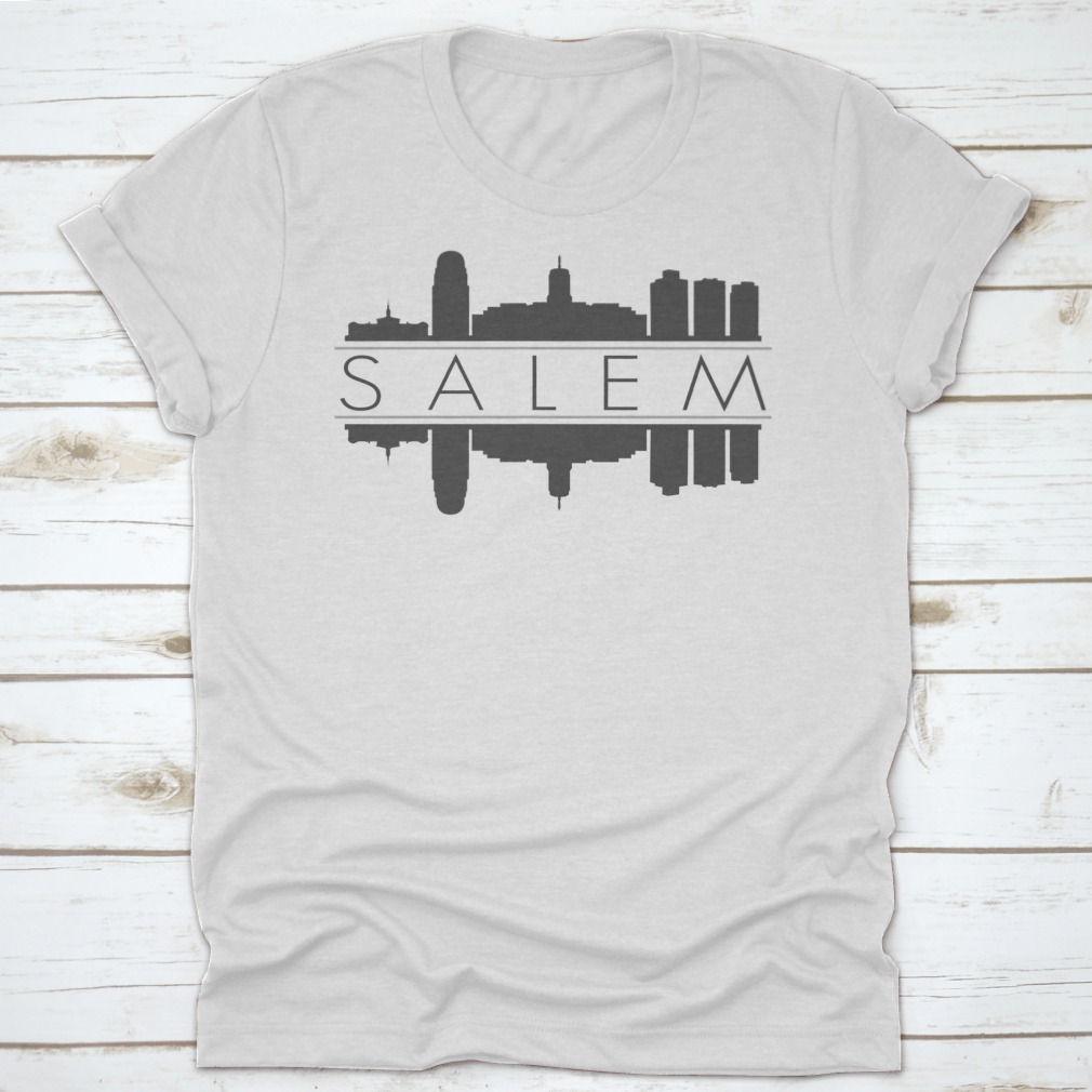 Salem Oregon skyline vector art mirror silhouette design on a stylish cotton fabric.