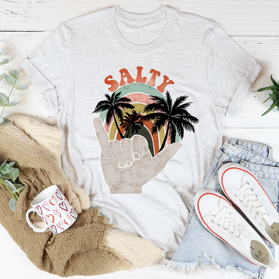 Salty T-Shirt made of soft ring-spun cotton with double stitching, available in various sizes.