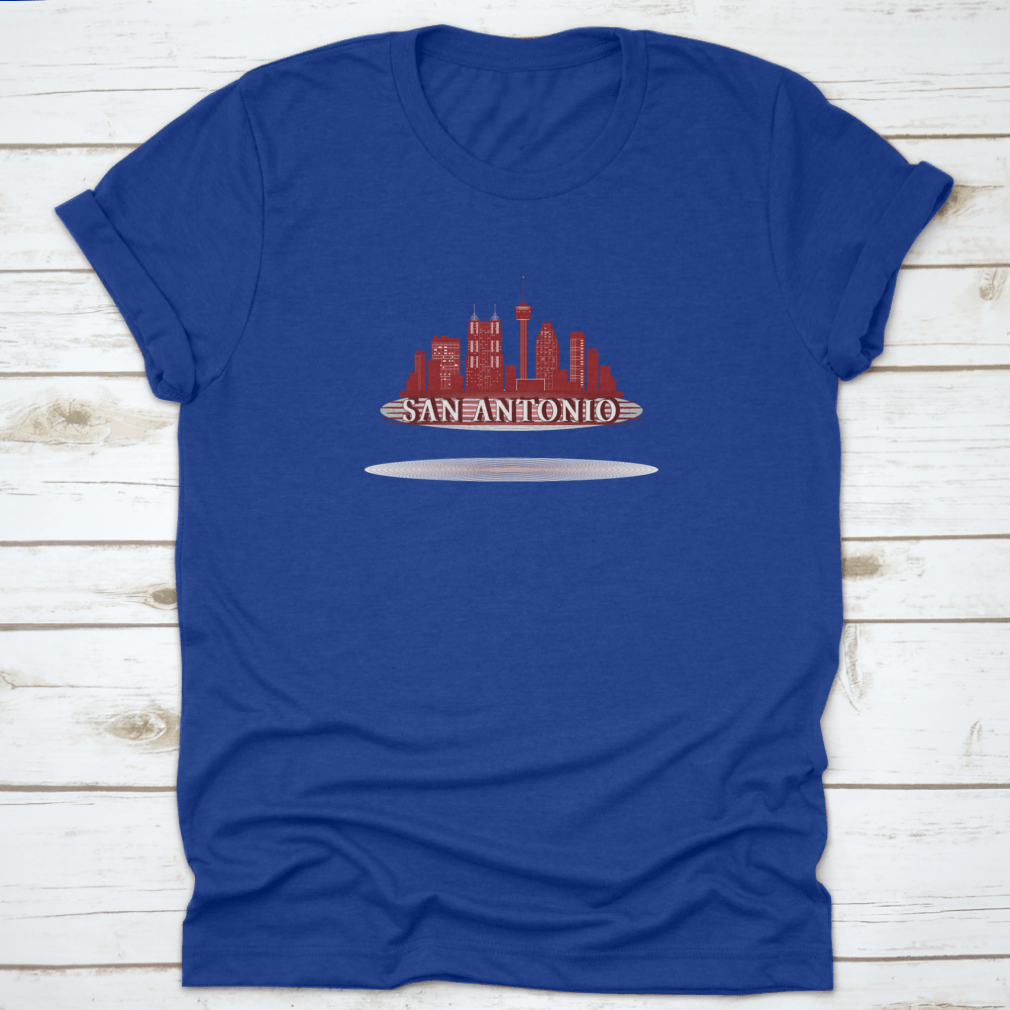 A stylish San Antonio skyline silhouette shirt design featuring a classic fit and made from high-quality cotton.