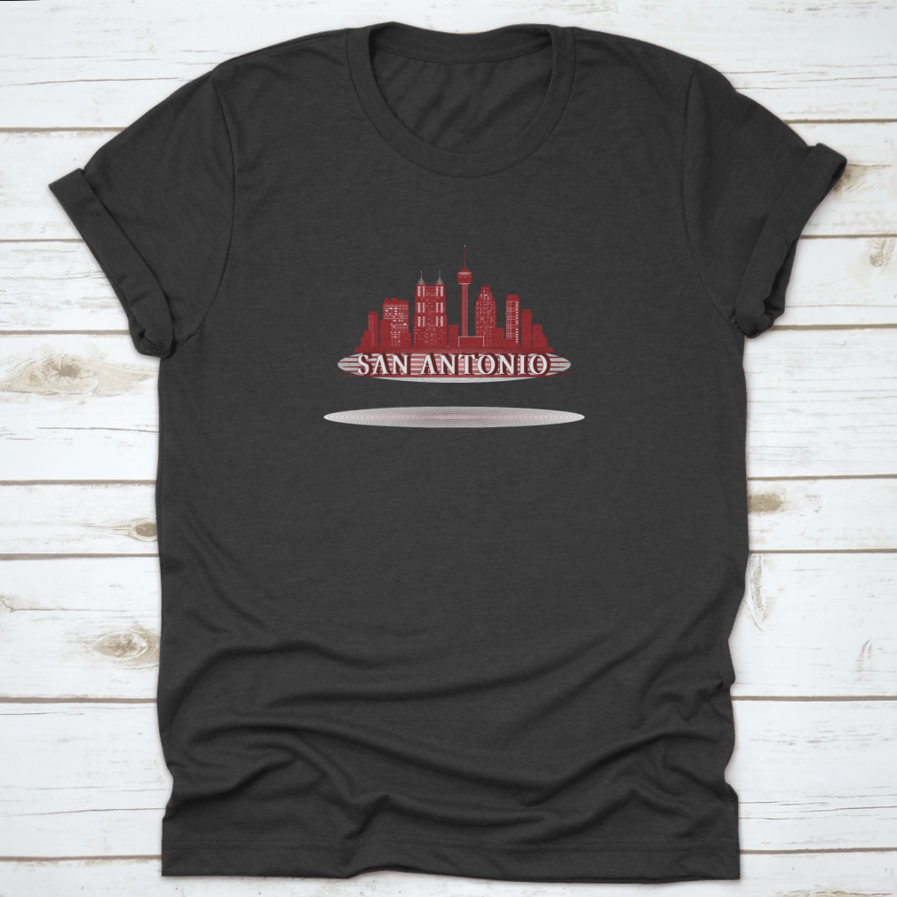 A stylish San Antonio skyline silhouette shirt design featuring a classic fit and made from high-quality cotton.