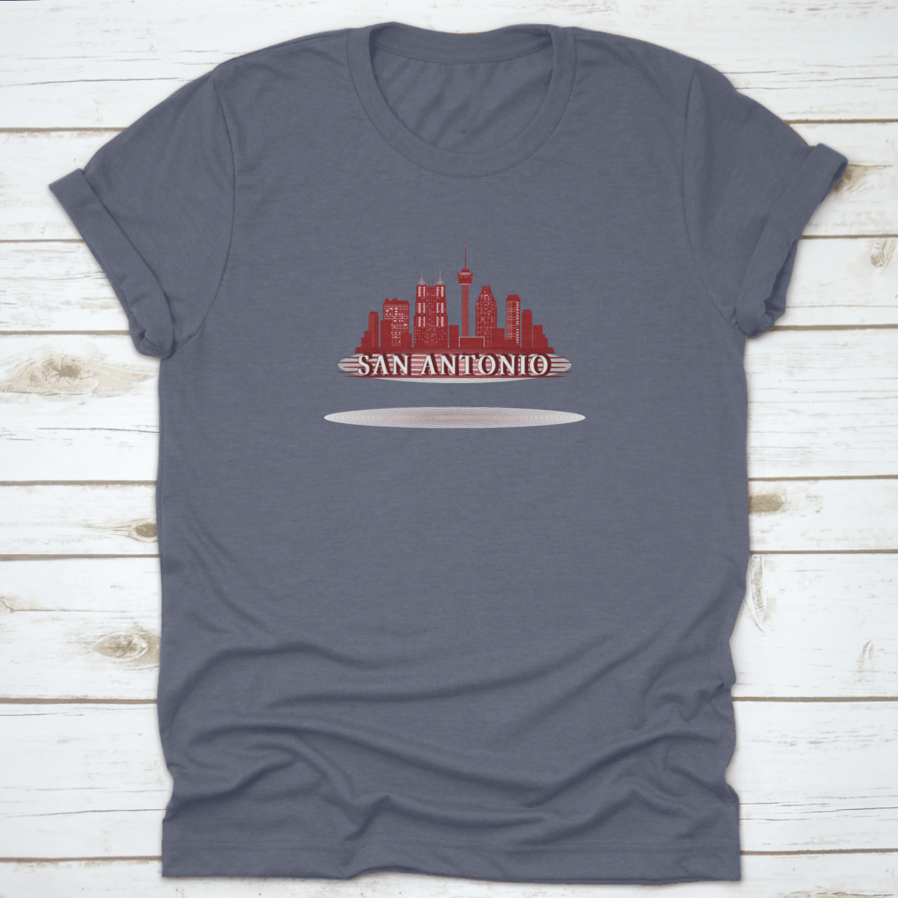 A stylish San Antonio skyline silhouette shirt design featuring a classic fit and made from high-quality cotton.