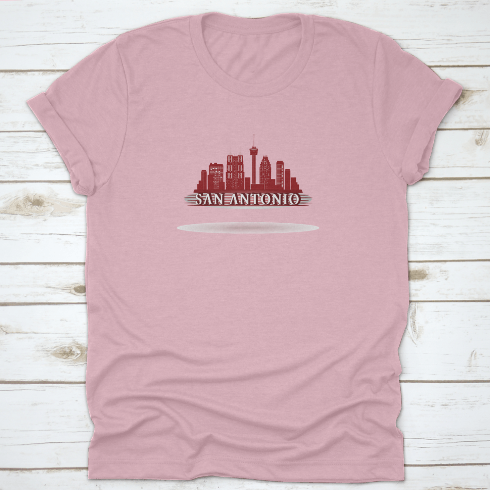 A stylish San Antonio skyline silhouette shirt design featuring a classic fit and made from high-quality cotton.