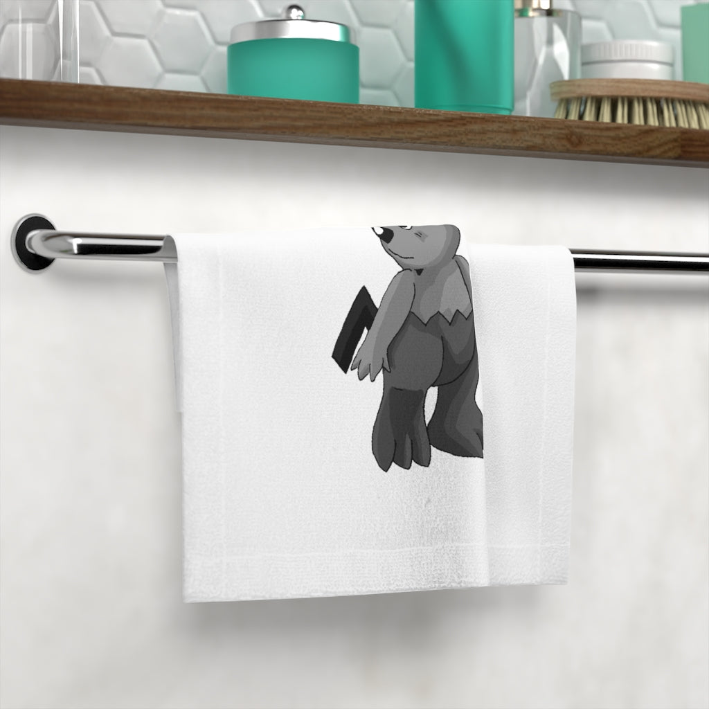 Sarcoot Face Towel featuring a customizable polyester front and soft cotton back, ideal for personal use or gifting.