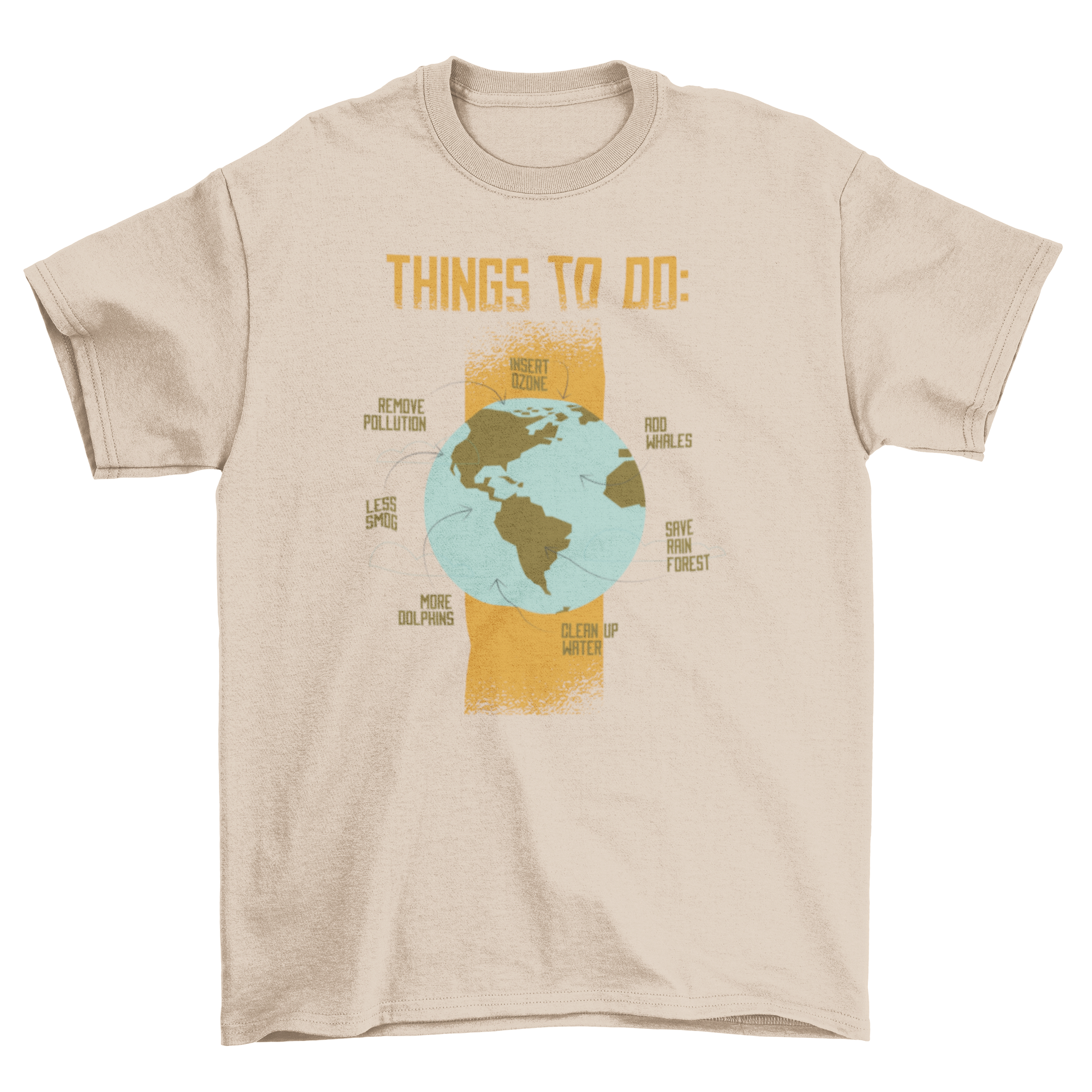 Save Earth T-Shirt Design featuring a colorful globe illustration and motivational quotes about environmental conservation.