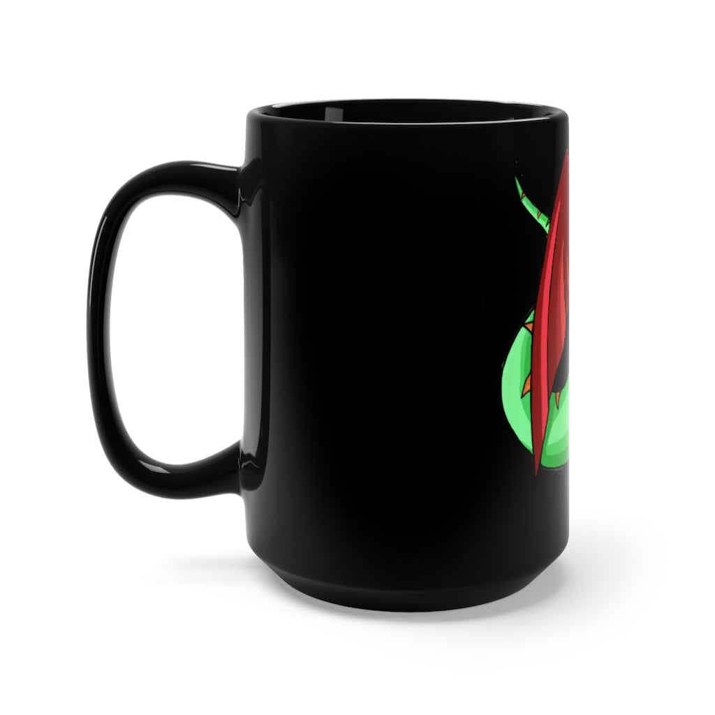 Screech Black Mug 15oz, a durable ceramic mug with a sleek black finish, perfect for coffee and tea lovers.