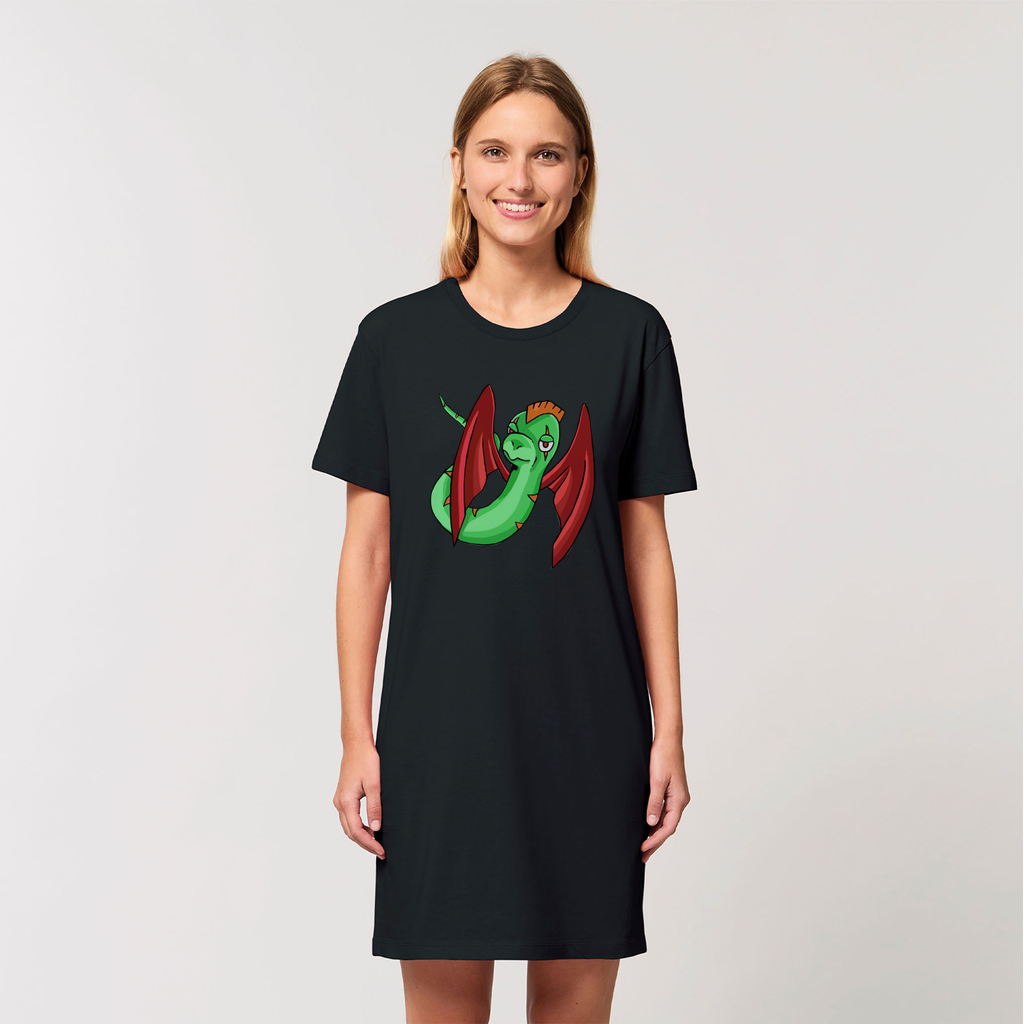 Screech Organic T-Shirt Dress made from 100% organic cotton, featuring a soft-hand feel and stylish design.