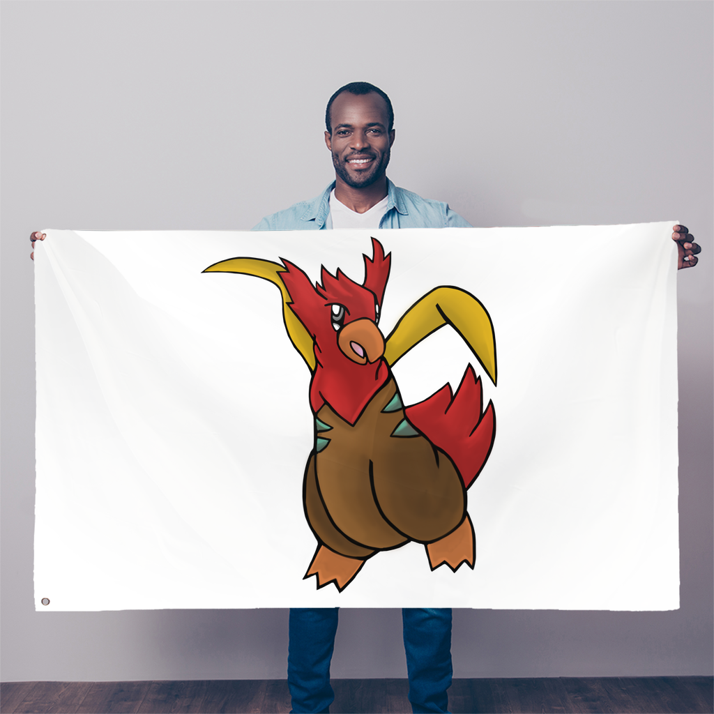 Seagul Sublimation Flag measuring 5FT x 3FT, made of durable polyester with vibrant colors and double-stitched edges, featuring two eyelets for easy hanging.