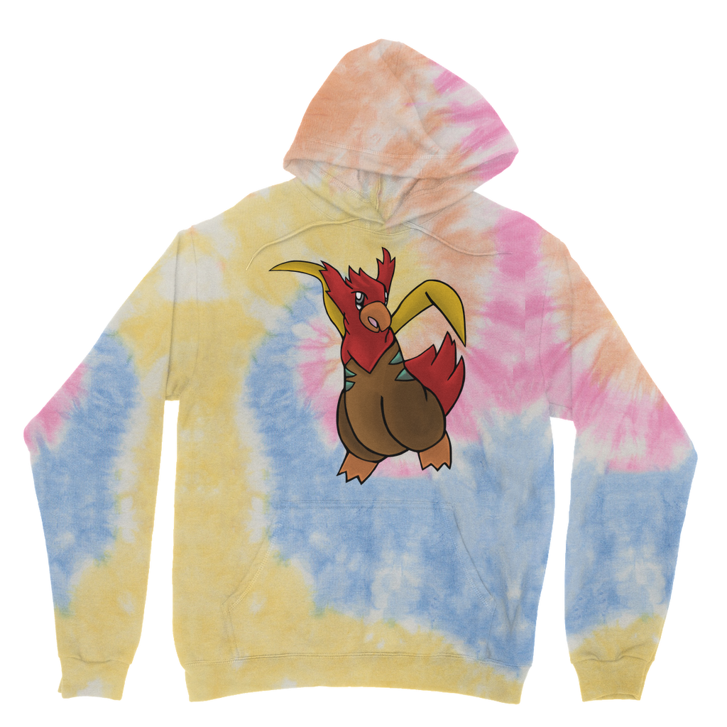 Seagul Tie Dye Hoodie featuring unique patterns, brushed back fleece, and a kangaroo pouch pocket.