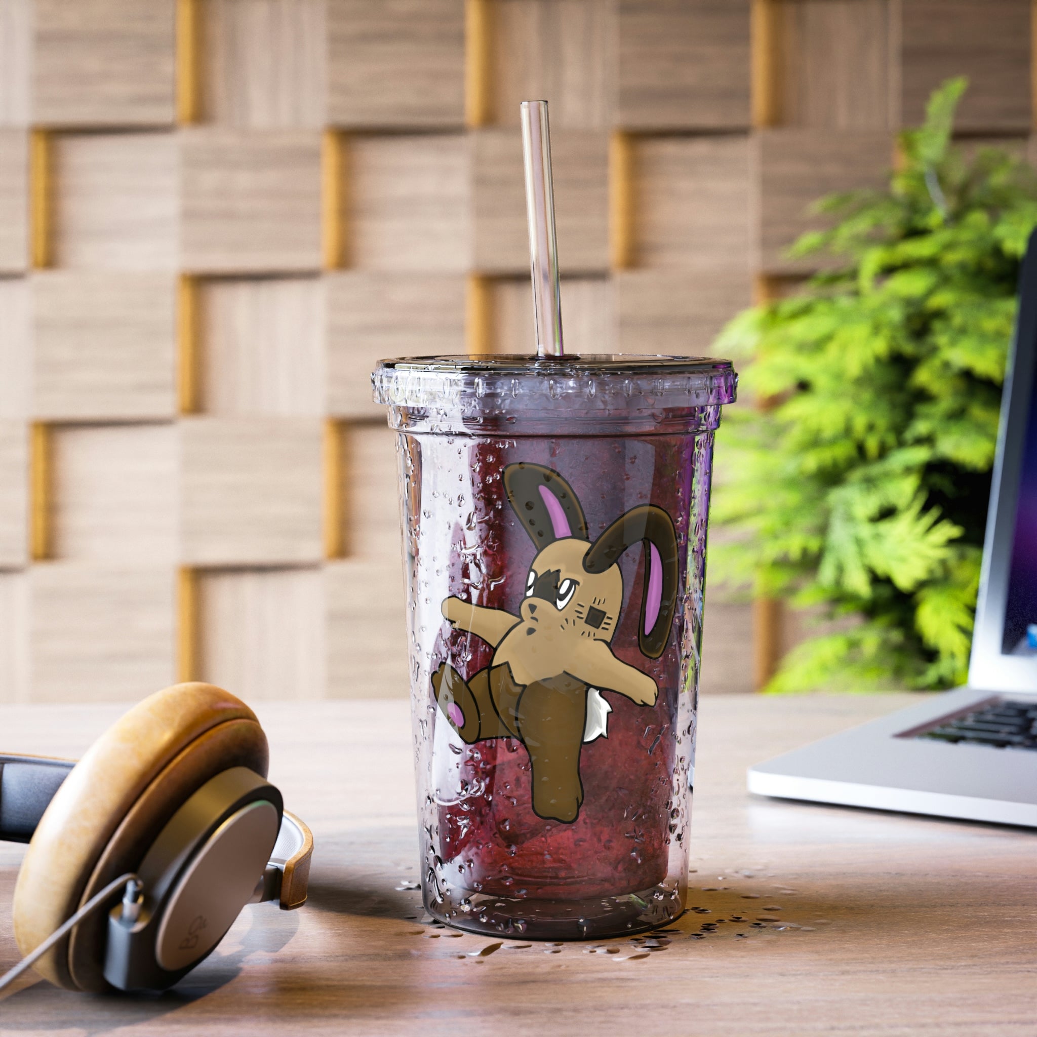 Sentra Suave Acrylic Cup with double-wall insulation, featuring a customizable design and a BPA-free lid and straw.