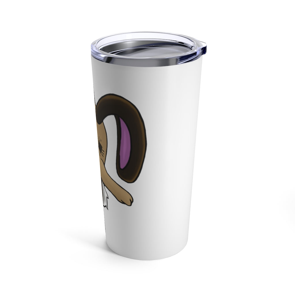 Sentra Tumbler 20oz in stainless steel with a see-thru plastic lid, showcasing its sleek design and rounded corners.