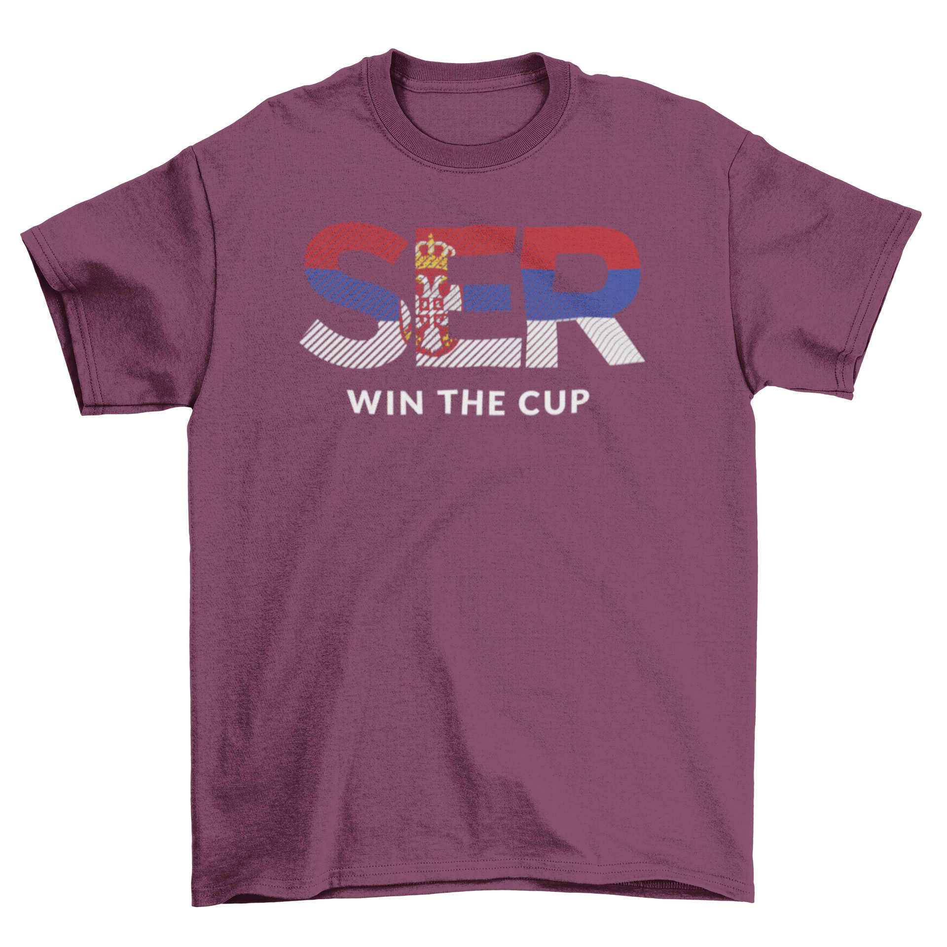 Serbia World Cup t-shirt featuring SER letters and Serbia flag design.