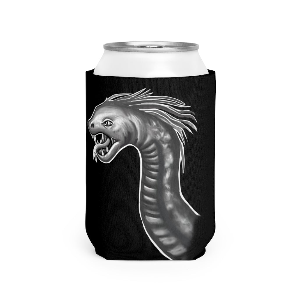 Serpent Can Cooler Sleeve made of durable neoprene, designed to fit standard 12 oz cans, featuring a customizable exterior.