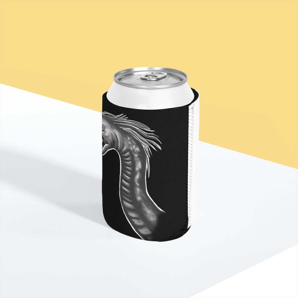 Serpent Can Cooler Sleeve made of durable neoprene, designed to fit standard 12 oz cans, featuring a customizable exterior.