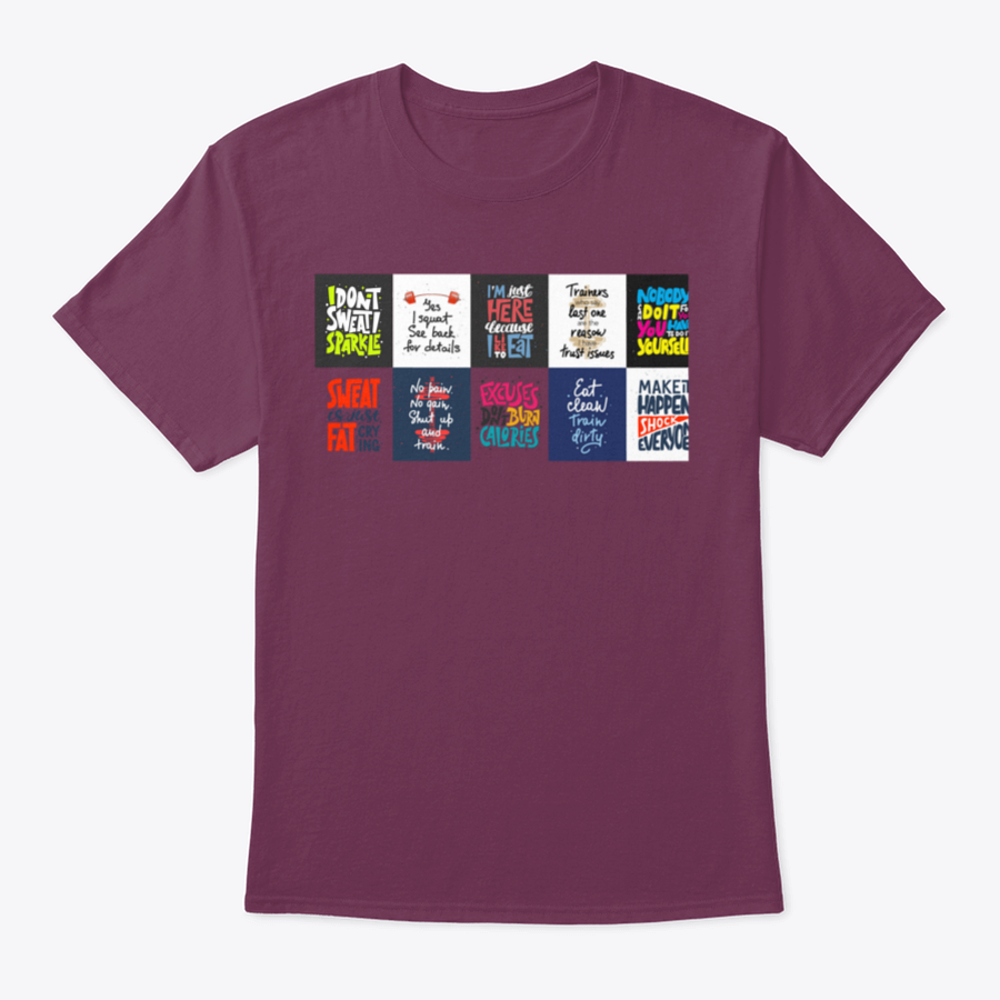 Set of 10 t-shirts featuring inspirational hand-drawn typography designs, showcasing various colors and styles.