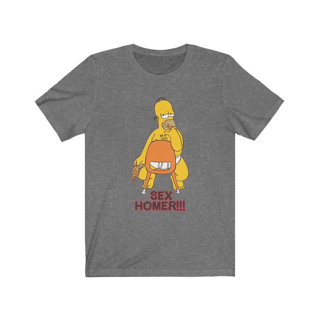 A stylish Sex Homer Popculture Graphic T-Shirt made from soft cotton, featuring a vibrant vinyl print design.