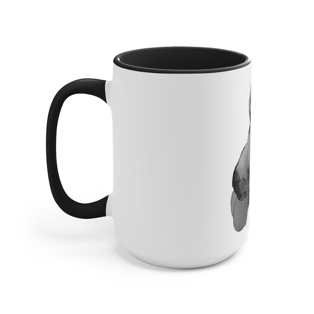 A stylish two-tone Shamrock Accent Mug with a white exterior and a colored interior, available in red, pink, and black options.