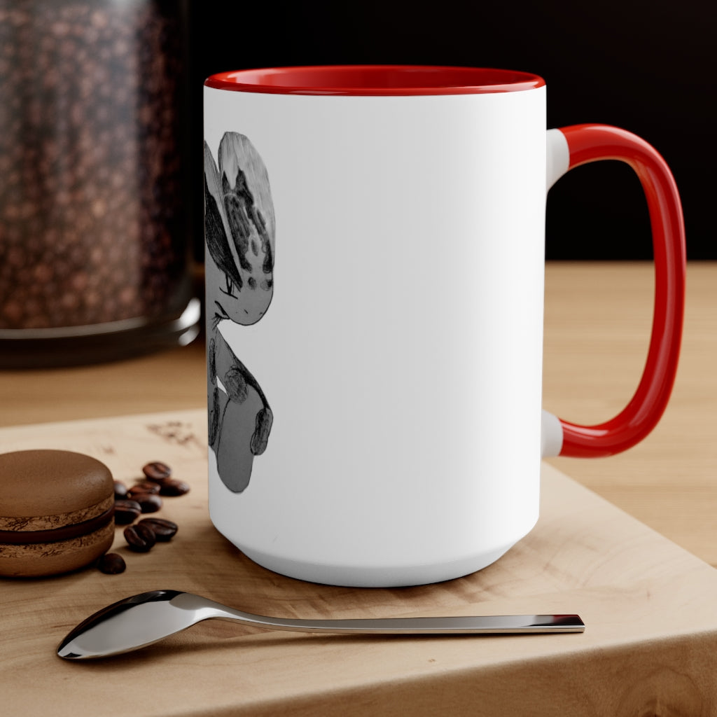 A stylish two-tone Shamrock Accent Mug with a white exterior and a colored interior, available in red, pink, and black options.