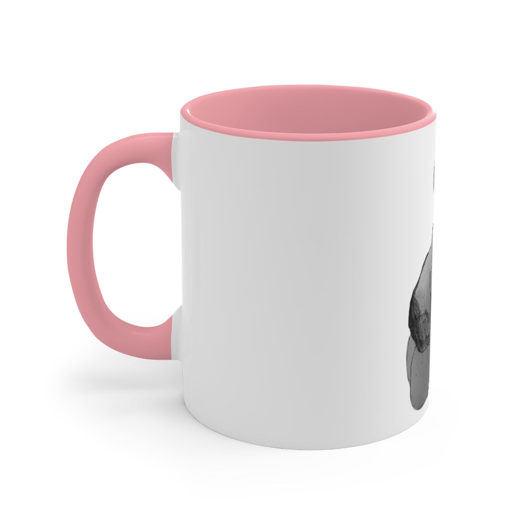 A stylish two-tone Shamrock Accent Mug with a white exterior and a colored interior, available in red, pink, and black options.