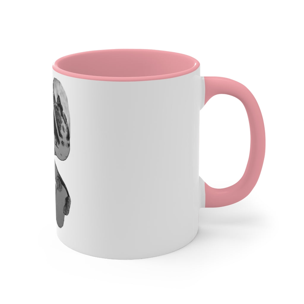 A stylish two-tone Shamrock Accent Mug with a white exterior and a colored interior, available in red, pink, and black options.