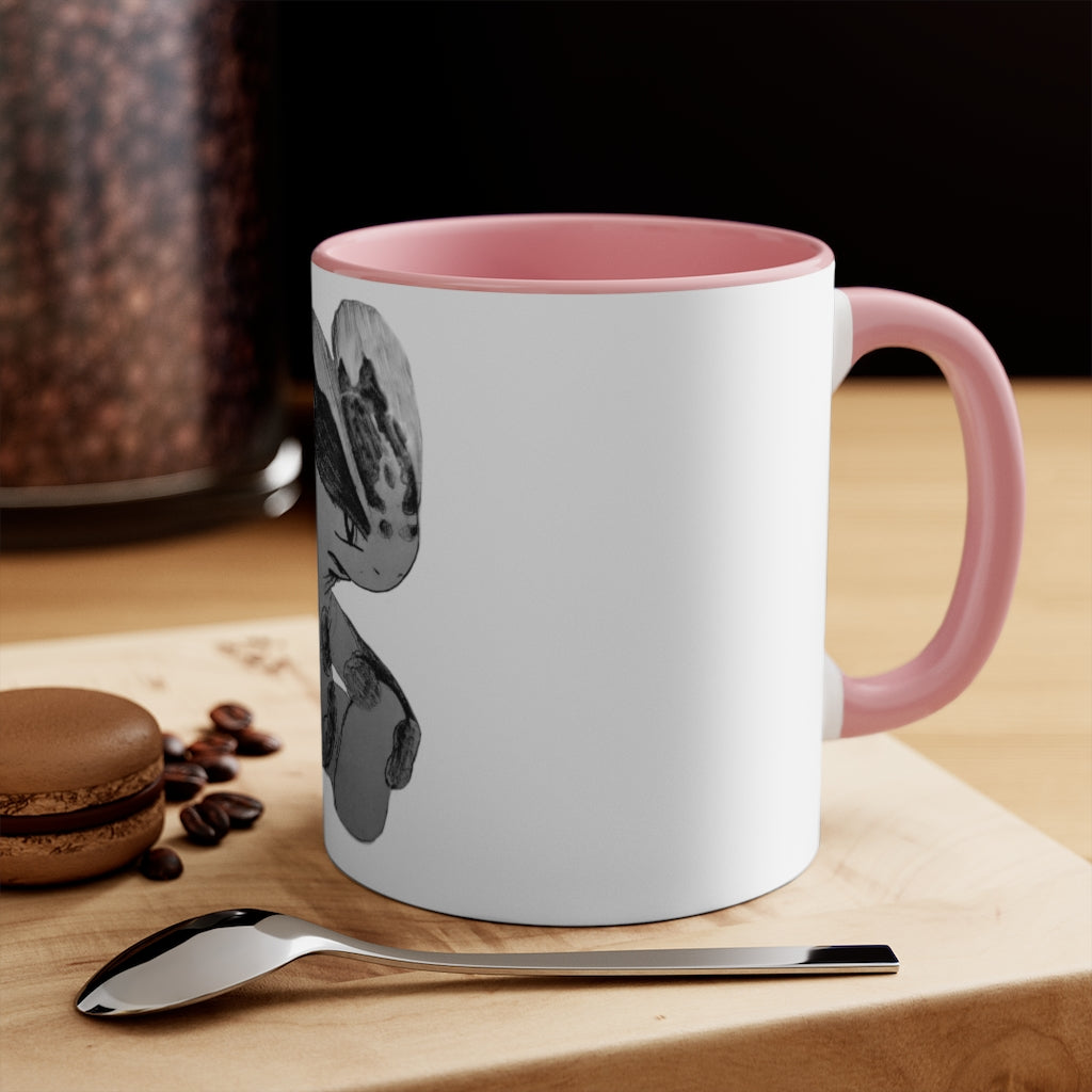 A stylish two-tone Shamrock Accent Mug with a white exterior and a colored interior, available in red, pink, and black options.