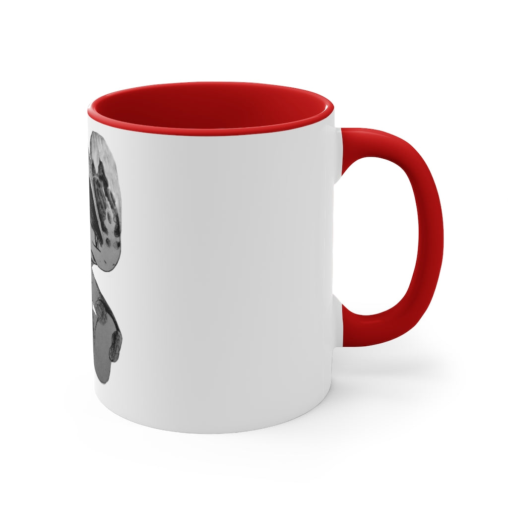 A stylish two-tone Shamrock Accent Mug with a white exterior and a colored interior, available in red, pink, and black options.