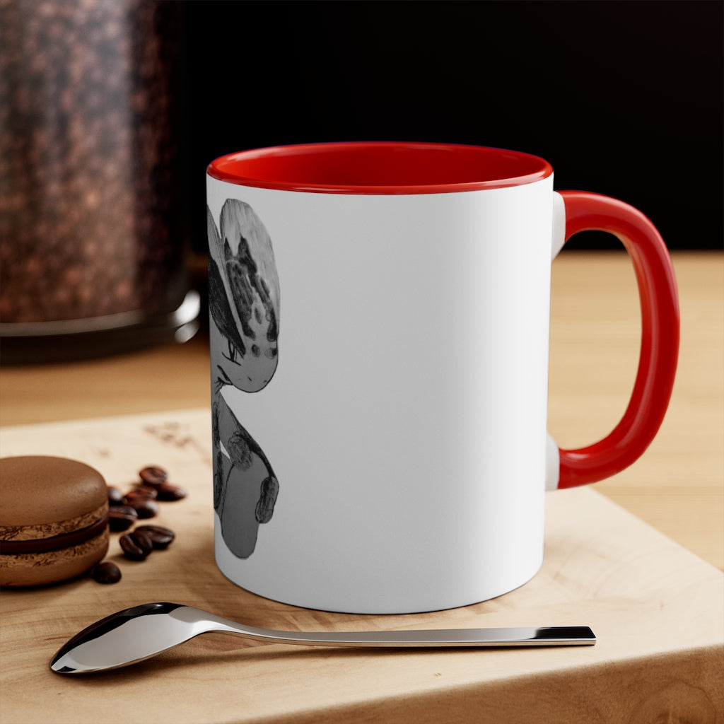 A stylish two-tone Shamrock Accent Mug with a white exterior and a colored interior, available in red, pink, and black options.