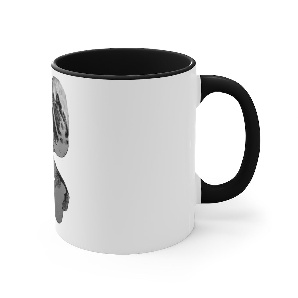 A stylish two-tone Shamrock Accent Mug with a white exterior and a colored interior, available in red, pink, and black options.