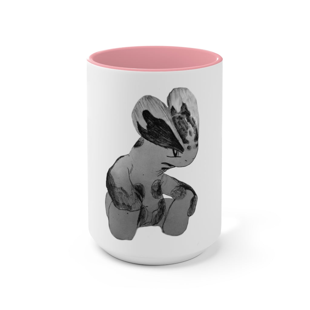 A stylish two-tone Shamrock Accent Mug with a white exterior and a colored interior, available in red, pink, and black options.