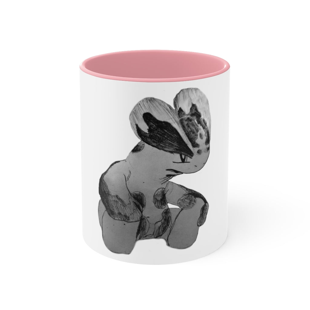 A stylish two-tone Shamrock Accent Mug with a white exterior and a colored interior, available in red, pink, and black options.