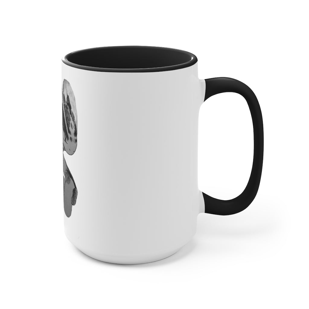 A stylish two-tone Shamrock Accent Mug with a white exterior and a colored interior, available in red, pink, and black options.