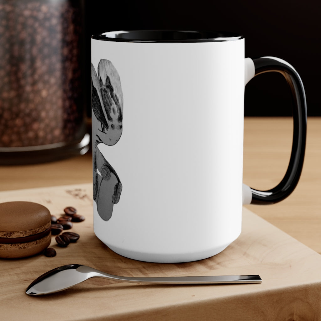 A stylish two-tone Shamrock Accent Mug with a white exterior and a colored interior, available in red, pink, and black options.