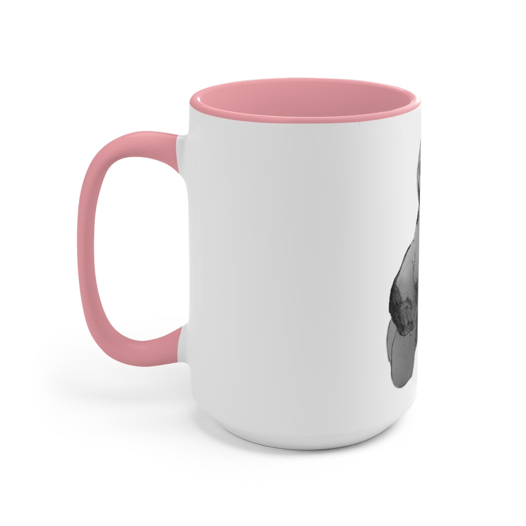 A stylish two-tone Shamrock Accent Mug with a white exterior and a colored interior, available in red, pink, and black options.