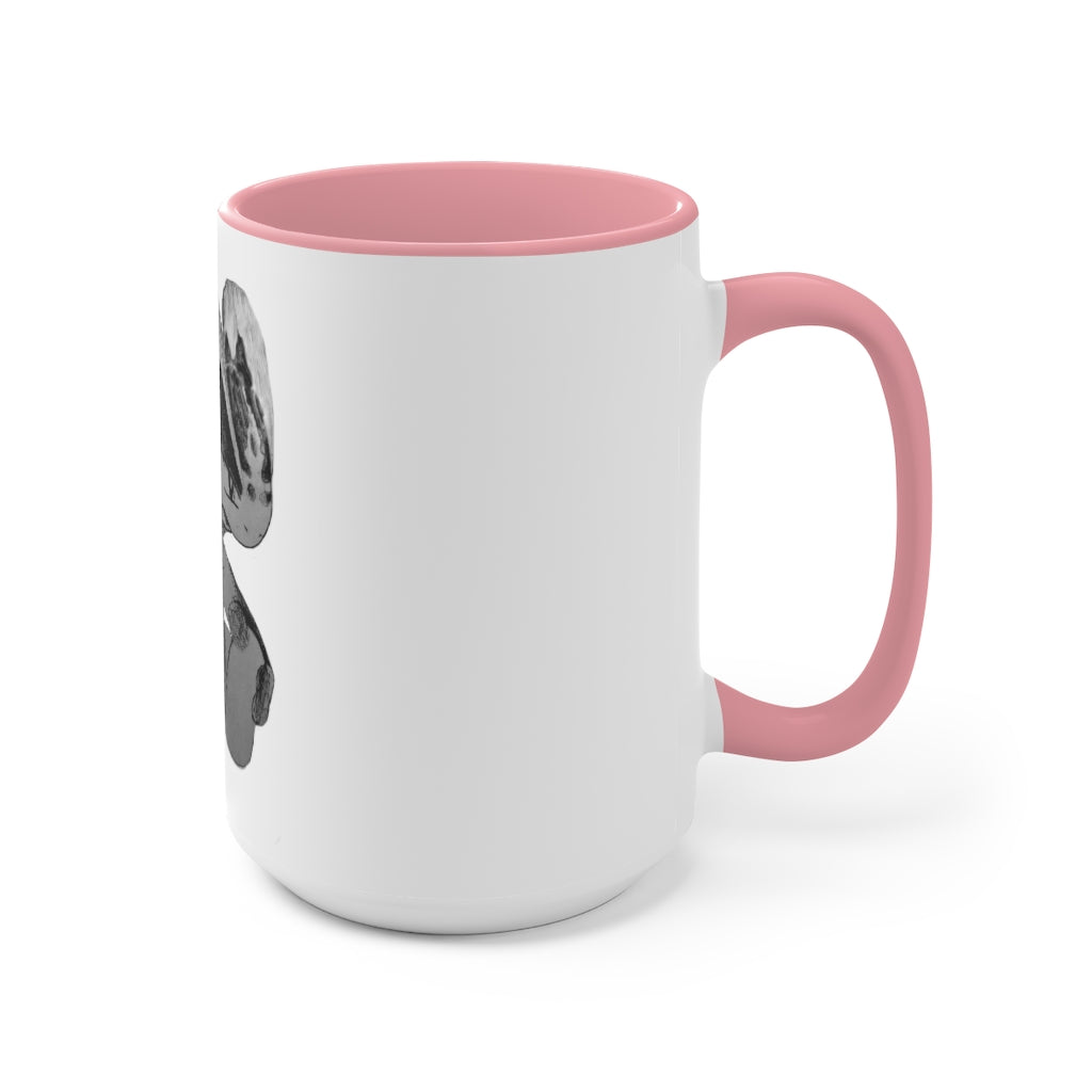 A stylish two-tone Shamrock Accent Mug with a white exterior and a colored interior, available in red, pink, and black options.