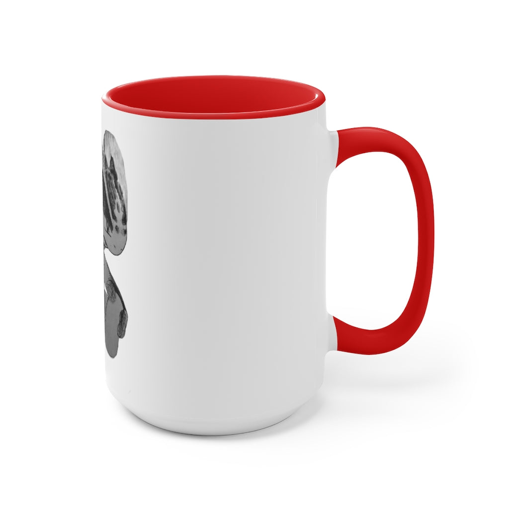 A stylish two-tone Shamrock Accent Mug with a white exterior and a colored interior, available in red, pink, and black options.