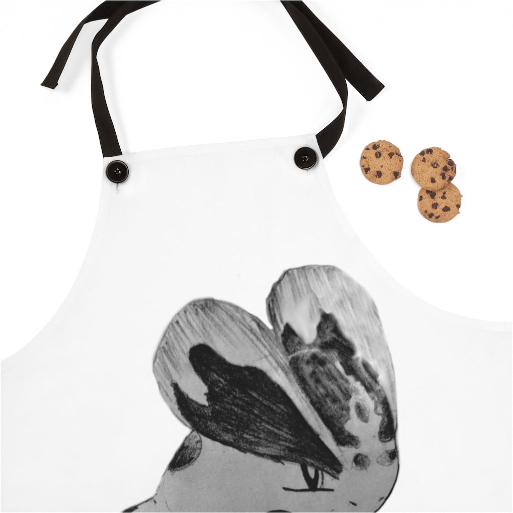 Stylish Shamrock Apron with black detachable twill straps, perfect for cooking.