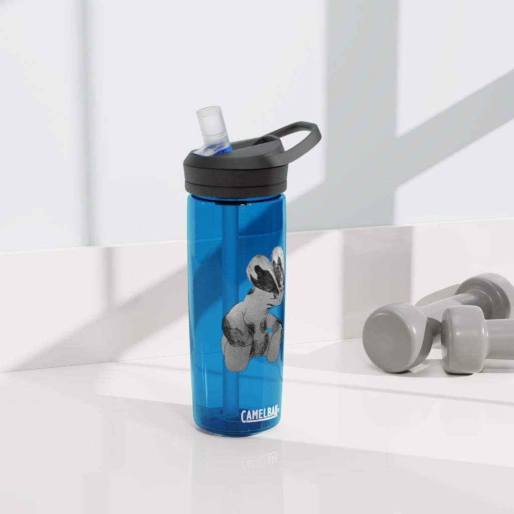 Shamrock CamelBak Eddy® Water Bottle in 20oz and 25oz sizes, showcasing its robust design and spill-proof valve.