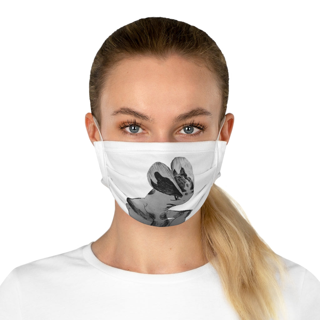 Shamrock Cotton Face Mask featuring a unique shamrock design, made from 100% cotton with adjustable nose wire and elastic earloops.